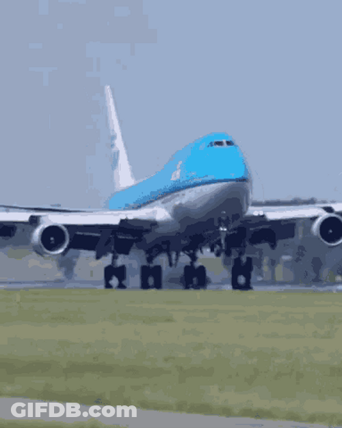 Airplane Fast Landing GIF