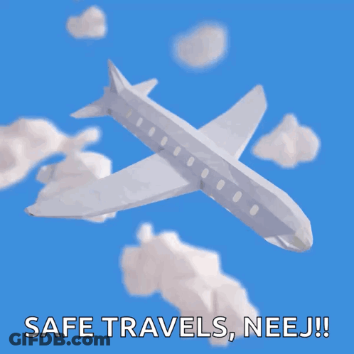 Airplane Flying In Sky Safe Travels Neej GIF