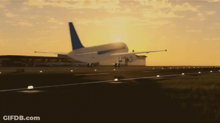 Airplane Flying Incredible Sunset Sky GIF