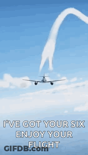 Airplane Flying Through Blue Sky GIF