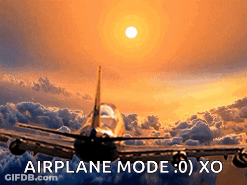 Airplane Flying With Airplane Mode : 0 ) Xo GIF