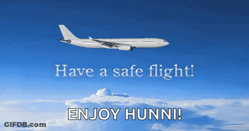 Airplane Flying With Have A Safe Flight Enjoy Hunni GIF