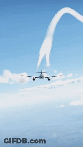 Airplane Flying With Smoke Trails GIF