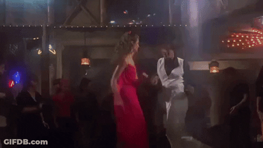 Airplane Movie Disco Dancing Couple GIF