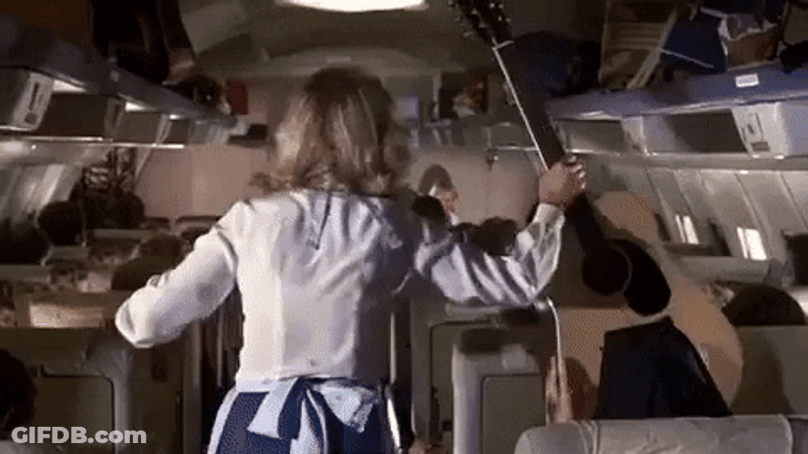 Airplane Movie Guitar Fail GIF