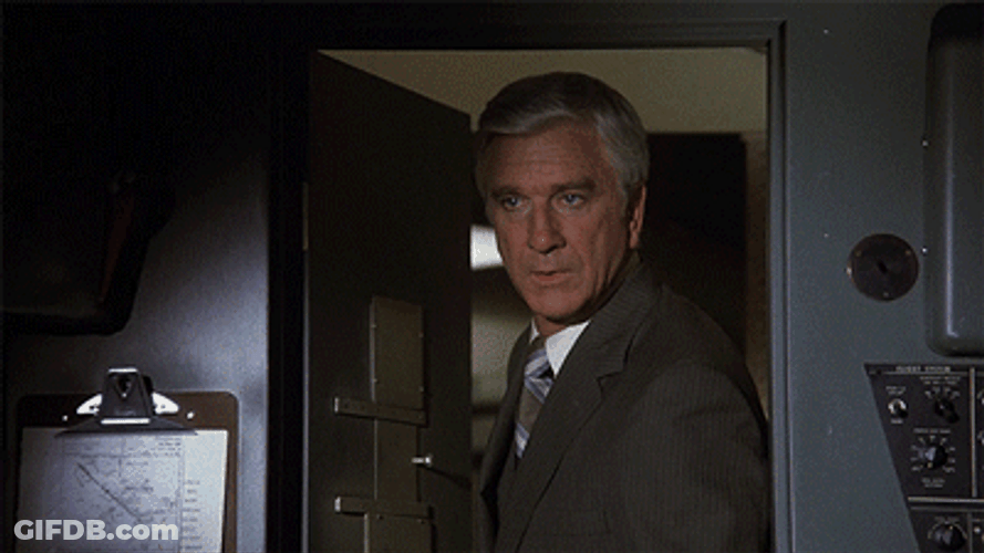 Airplane Movie Leslie Nielsen GIF