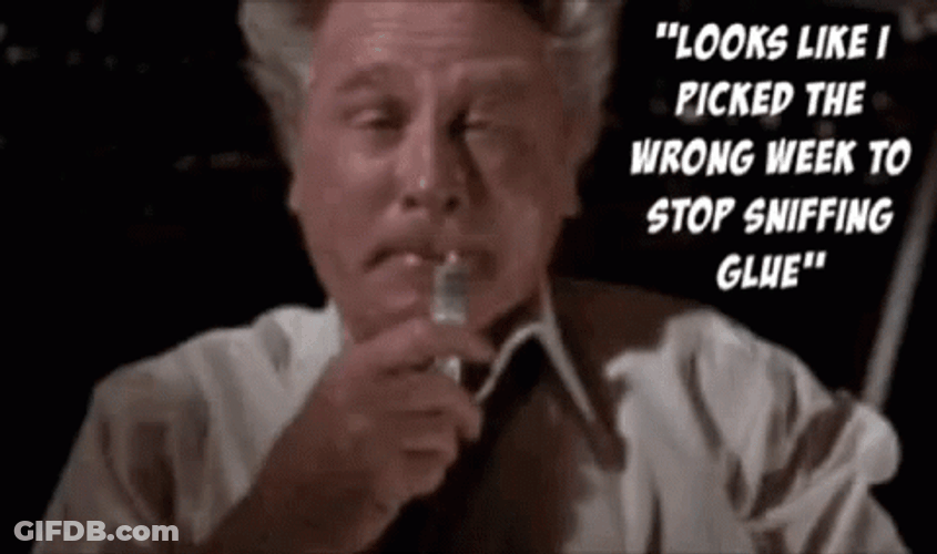 Airplane Movie Lloyd Bridges Sniffing Glue GIF
