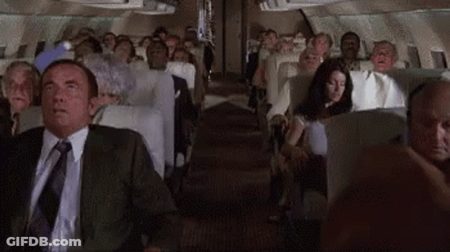 Airplane Movie Panicking Passengers GIF