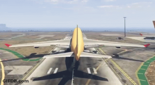 Airplane On Runway With Number 11 GIF