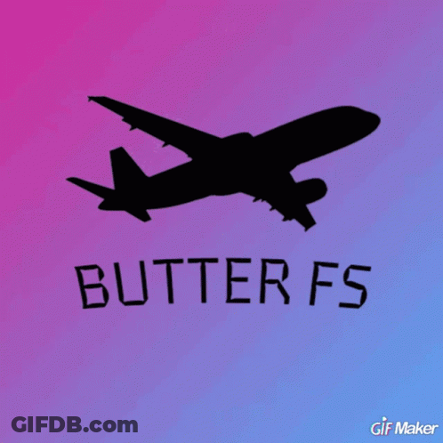 Airplane Silhouette With Butter FS GIF