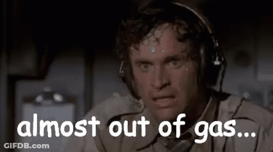 Airplane Sweating Almost Out Of Gas Meme GIF