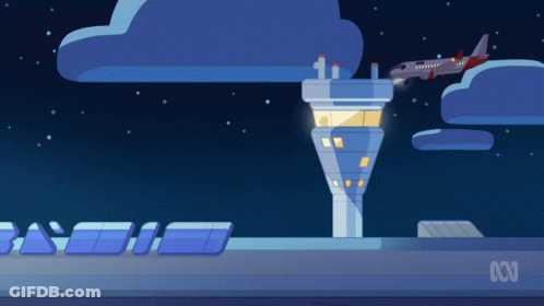 Airplane Taking Off At Night GIF