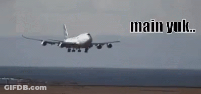 Airplane Taking Off From Airport Runway Main Yuk GIF