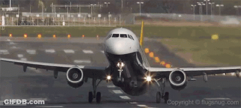 Airplane Taking Off From Runway GIF