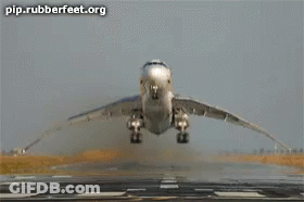 Airplane Taking Off From Runway Pip.rubberfeet.org GIF