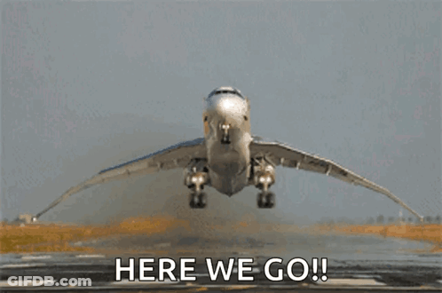 Airplane Taking Off Here We Go GIF
