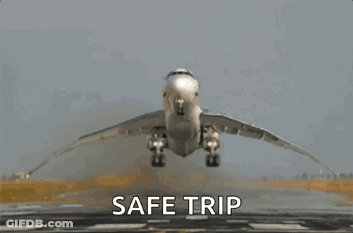 Airplane Taking Off Safe Trip GIF