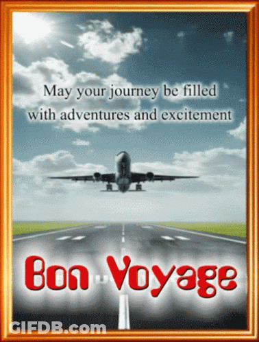 Airplane Taking Off Saying May Your Journey Be Filled With Adventures And Excitement GIF