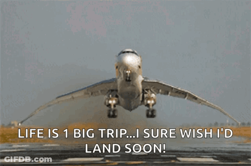 Airplane Taking Off With Life Is 1 Big Trip GIF