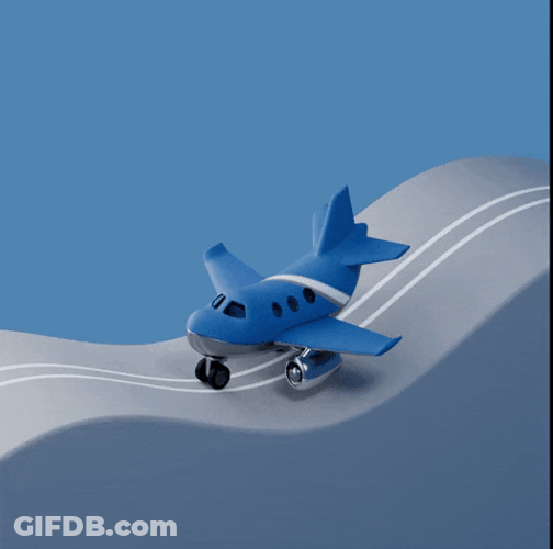 Airplane Travel On Wavy Road GIF