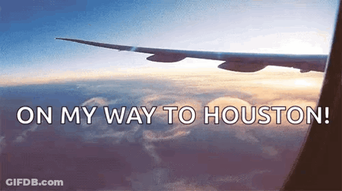 Airplane With On My Way To Houston GIF