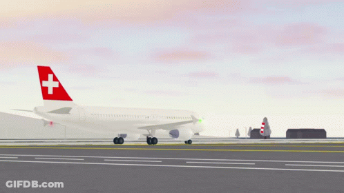 Airplane With Red Cross On Tail GIF