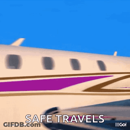 Airplane With Safe Travels GIF