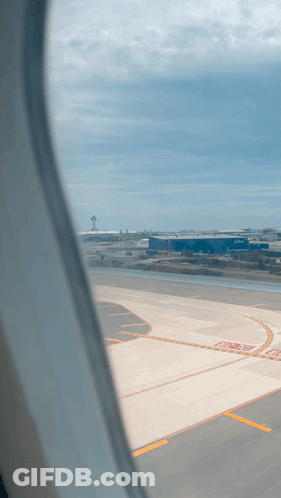 Airport Runway View With Taxi Marking GIF