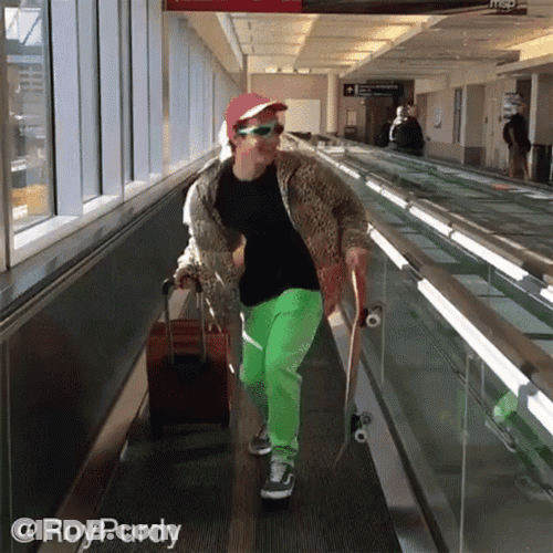 Airport Travel Trip Skateboard GIF