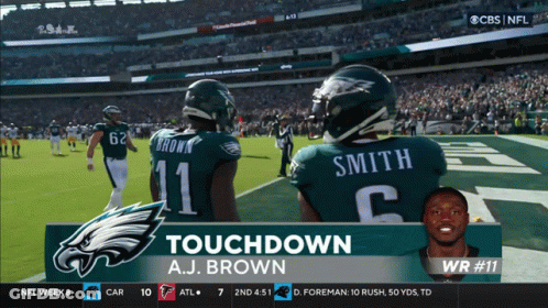 AJ Brown CBS Football Game GIF