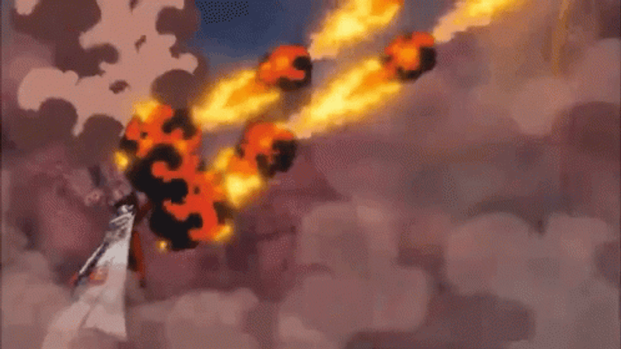 Akainu Launching Fireballs GIF