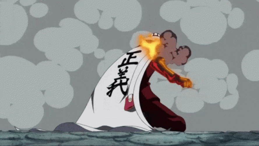 Akainu Vs. Whitebeard GIF