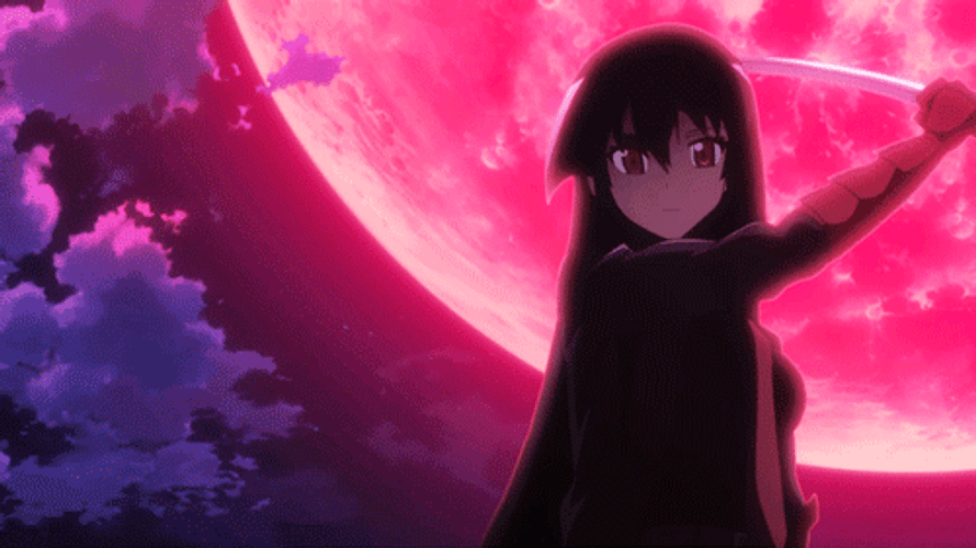Akame Holding Her Sword GIF