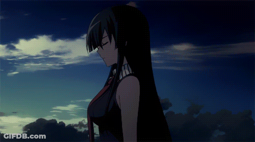 Akame Looking At Sunset GIF