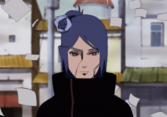 Akatsuki Konan Flying Papers GIF