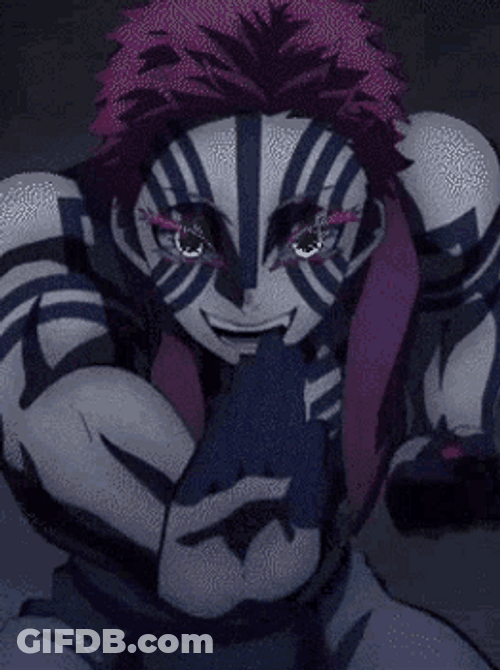 Akaza Blowing Powers GIF
