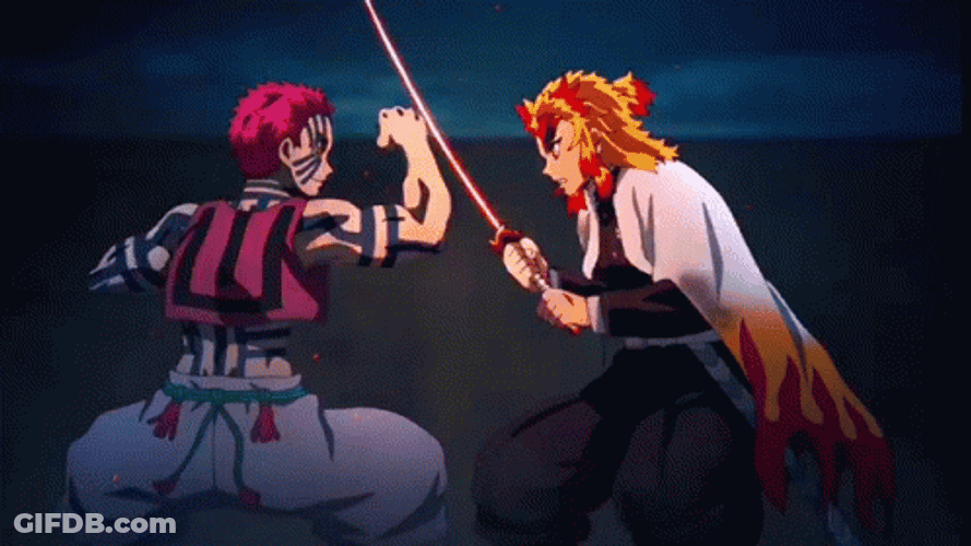 Akaza Versus Rengoku GIF