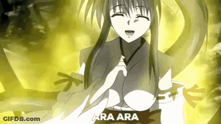 Akeno Himejima Ara Ara Yellow Aura Power Up GIF
