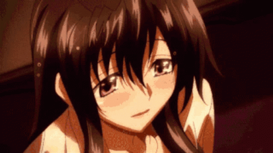 Akeno Himejima Finger Licking Biting Seductive GIF