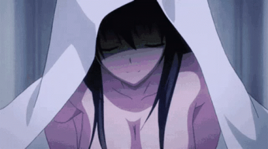 Akeno Himejima Under Blanket Sheets Bed Scene GIF
