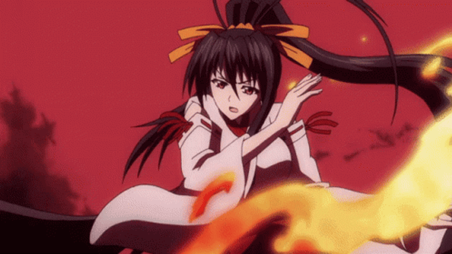 Akeno Himejima Wind Ice Attack GIF