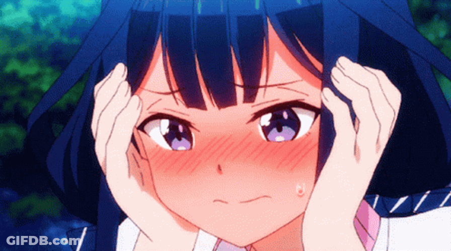 Aki Adagaki Blushing Anime GIF