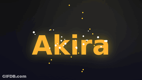 Akira In Yellow On Dark Background GIF