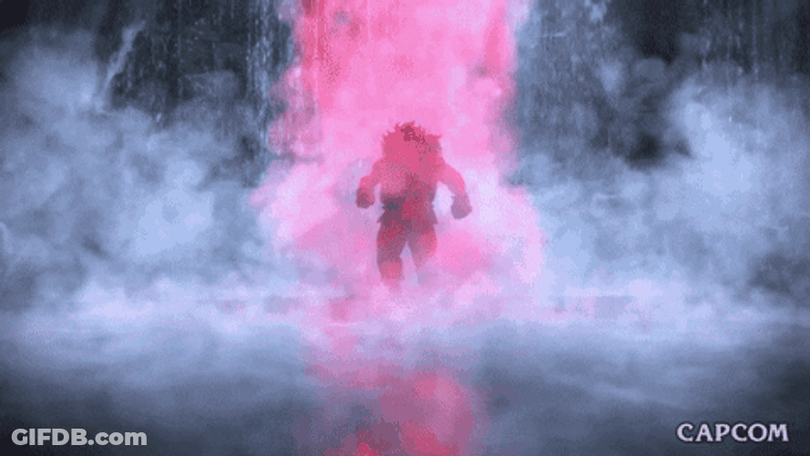 Akuma Behind Red Smoke GIF