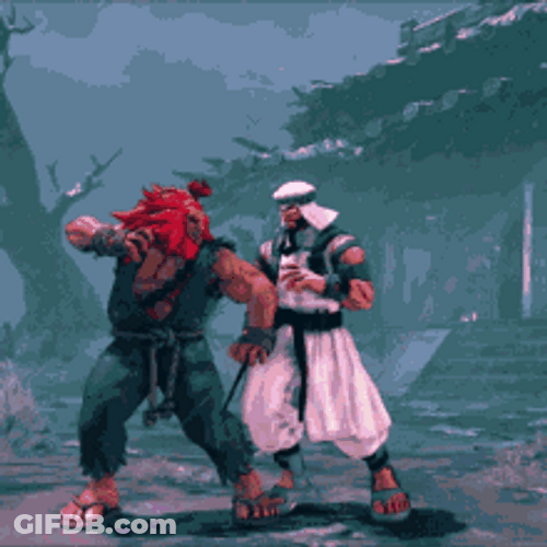 Akuma In A Fight In A Storm GIF