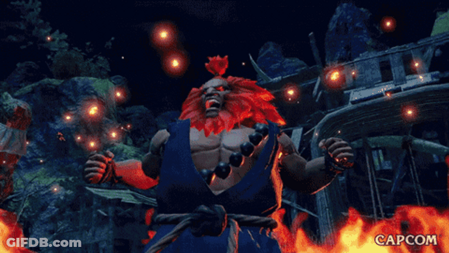 Akuma Showing His Name GIF