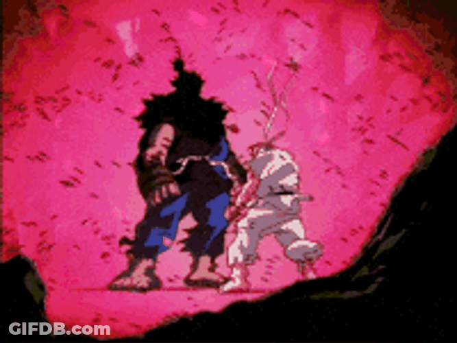 Akuma Standing In A Storm GIF