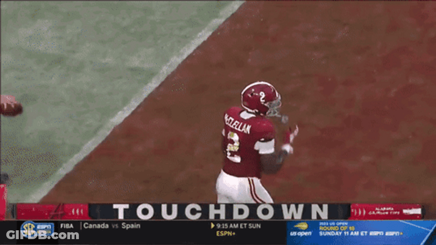 Alabama Crimson Tide Jase McClellan Touchdown GIF