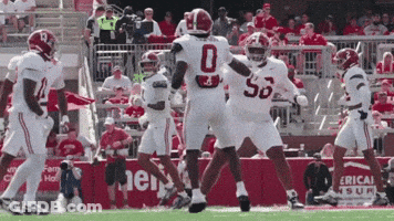 Alabama Football Players Celebrating Touchdown GIF