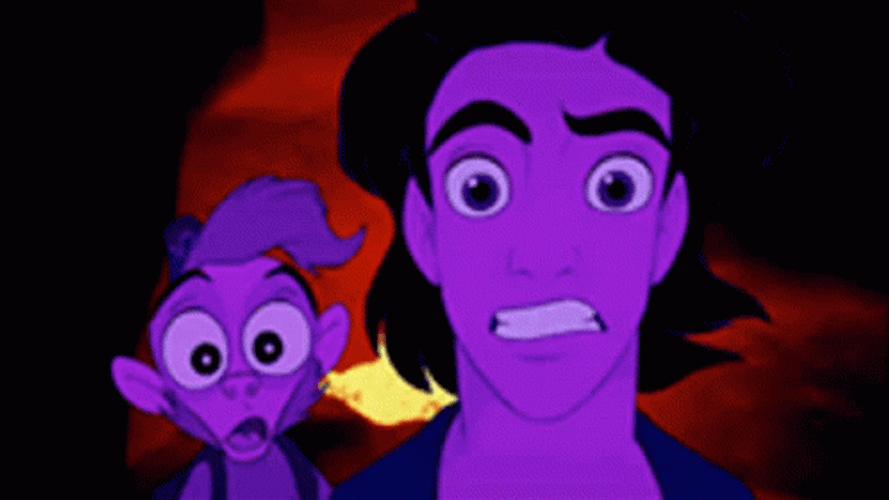 Aladdin & Abu Panicking GIF